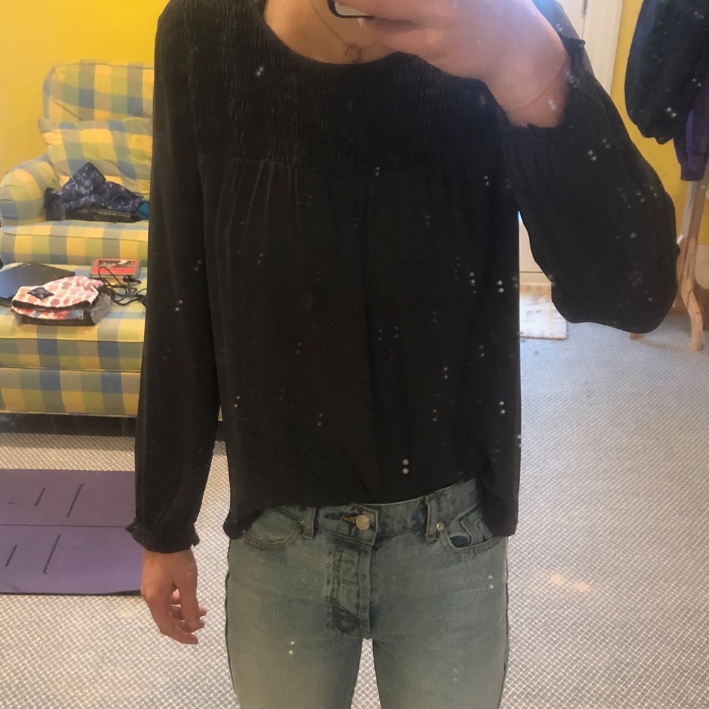 Long Sleeve Dark Purple Blouse